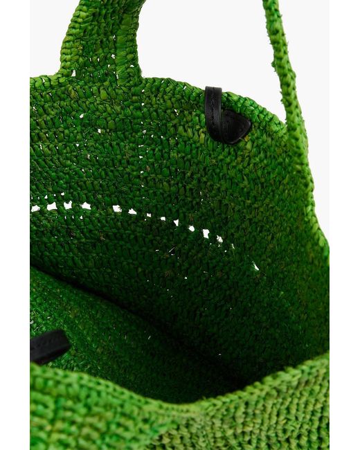 Maje Green Raffia Tote
