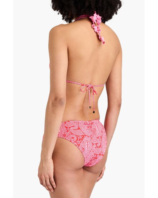 Heidi Klein Pink Tangier tief sitzendes bikini-höschen mit paisley-print