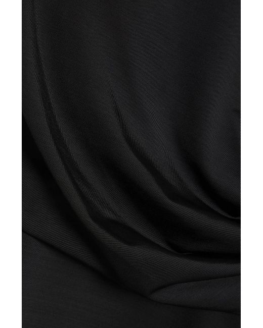Veronica Beard Black Tristana Asymmetric Ruched Stretch-jersey Midi Dress