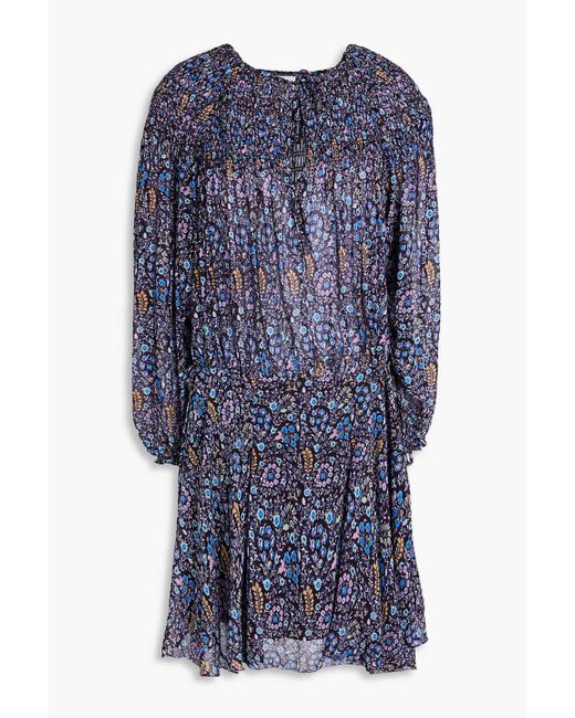 Isabel Marant Blue Minikleid "noanne" aus georgette mit floralem print