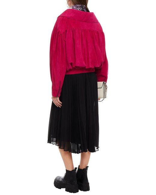 Miu Miu Gathered Suede Jacket