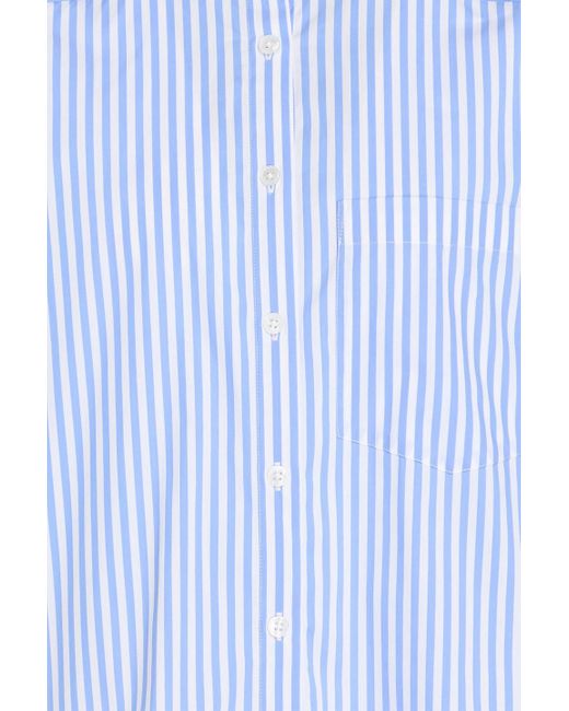 Veronica Beard Blue Whitman Striped Cotton-blend Poplin Shirt