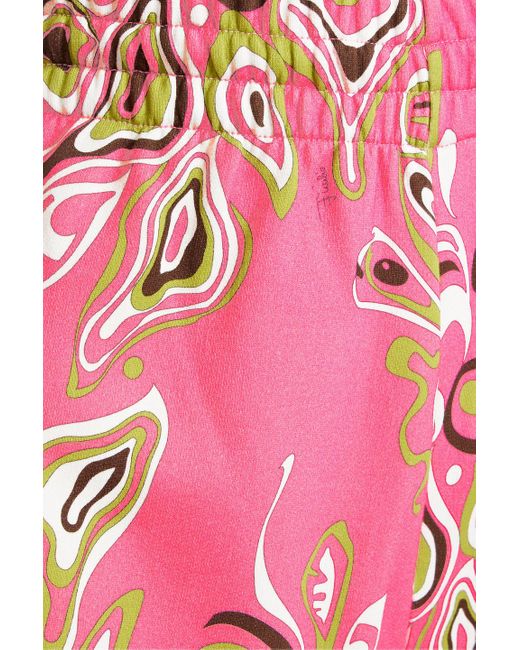 Emilio Pucci Pink Printed French Cotton-terry Shorts