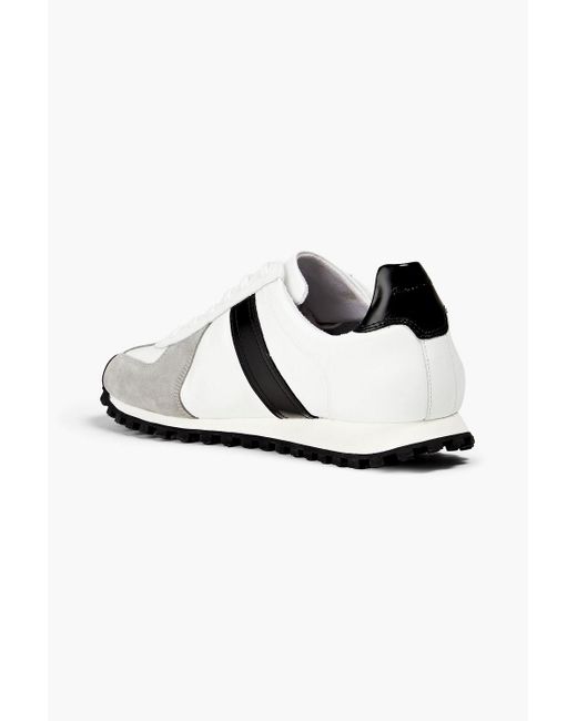 Sandro White Leather, Suede And Canvas Sneakers for men