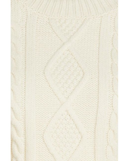 Sandro Natural Mosaique Cable-knit Wool-blend Turtleneck Sweater