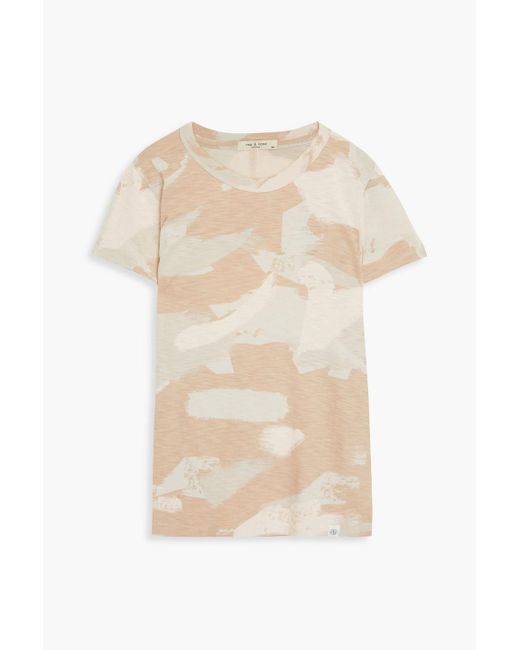Rag & Bone Natural T-shirt aus pima-baumwoll-jersey mit camouflage-print