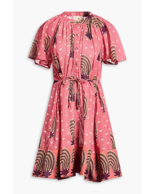 HANNAH Pink Sally Printed Cotton Mini Dress