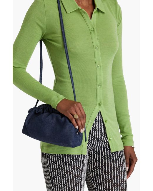 Mansur Gavriel Blue Denim Clutch
