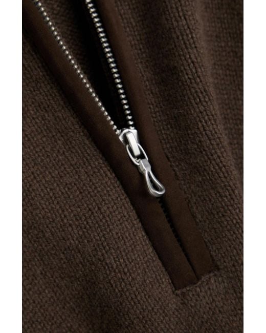 Rag & Bone Clarkson pullover aus wolle mit halblangem reißverschluss in Brown für Herren