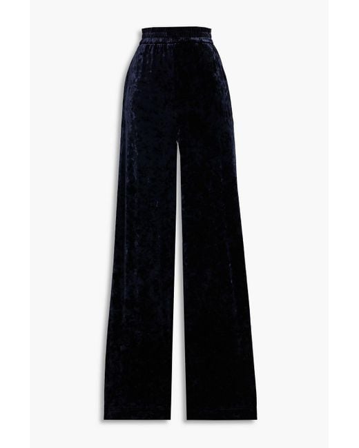 Tibi Blue Hose mit weitem bein aus stretch-samt