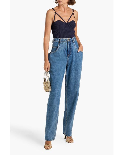 Area Blue High-Rise Tapered Jeans