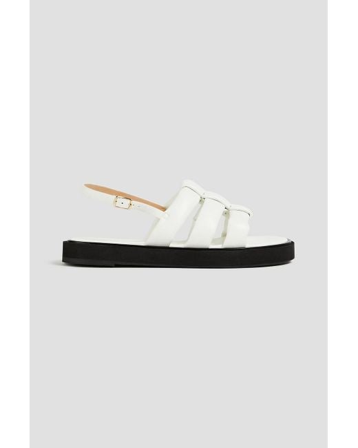 FRAME White Le Weston Padded Faux Leather Sandals