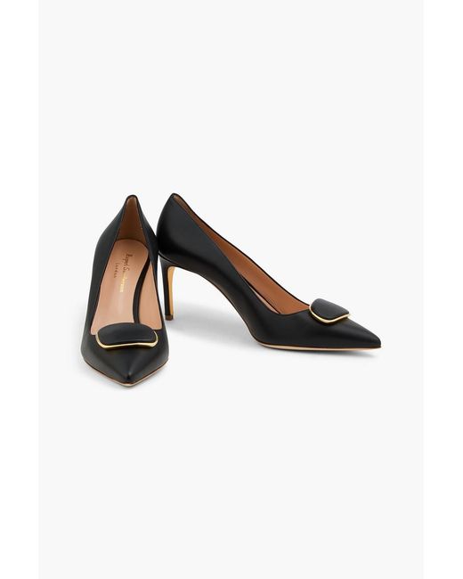 Rupert Sanderson Black New Nada Double Pebble Leather Pumps