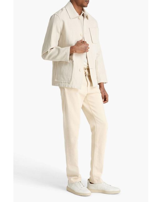 Sandro Natural Cotton And Linen-Blend Drill Jacket for men