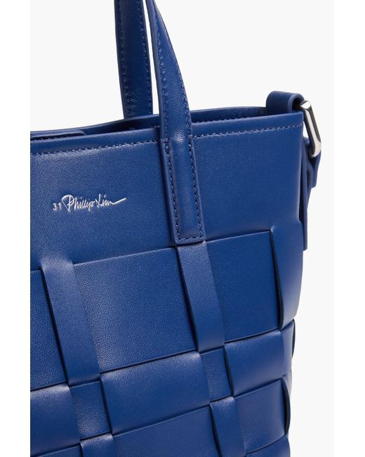 3.1 Phillip Lim Blue Odita Mini Woven Leather Bucket Bag