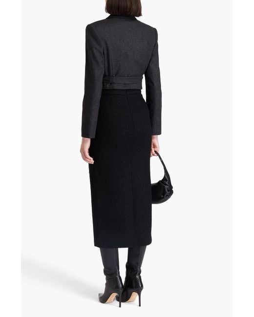 Alexander McQueen Black Midirock aus tweed aus einer wollmischung