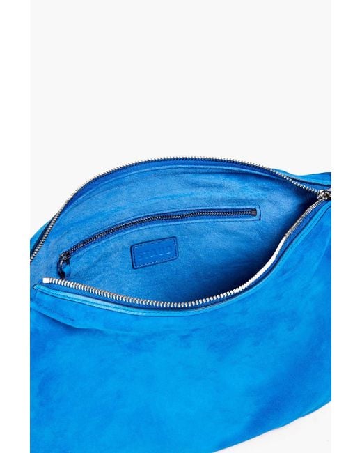 Staud Blue Vivi Suede Shoulder Bag