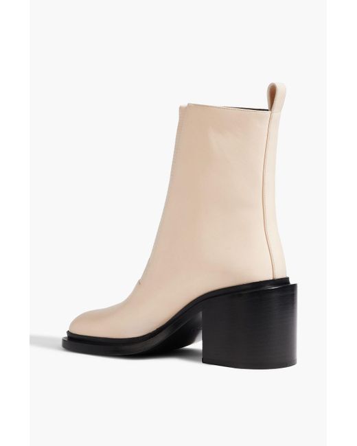 Jil Sander White Leather Ankle Boots