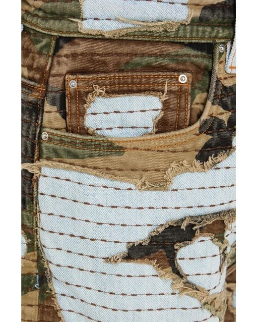 Amiri Blue Patchwork-effect Denim Jeans for men