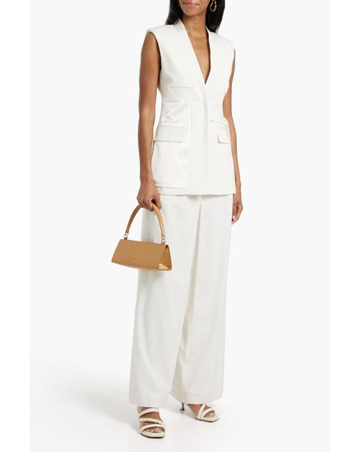 Jonathan Simkhai White Leroy Twill Wide-leg Pants