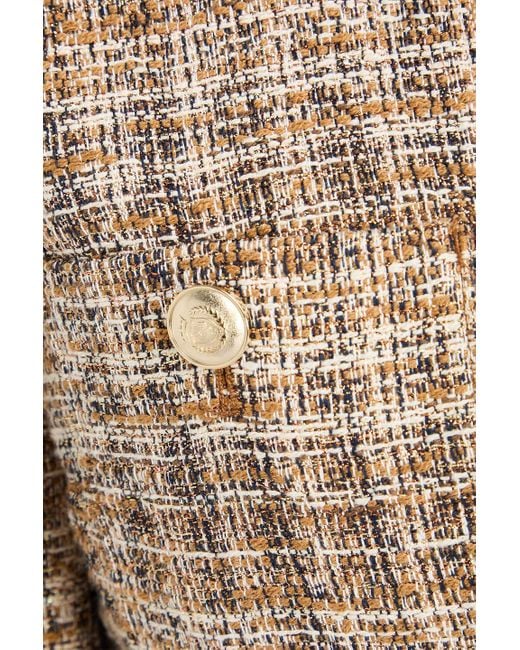 Maje White Cropped Metallic Tweed Jacket