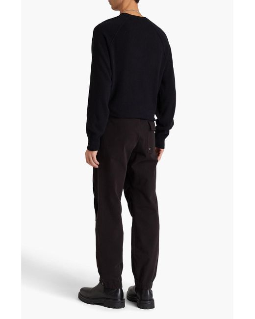 James Perse Black Tapered Stretch-cotton And Lyocell-blend Sweatpants for men