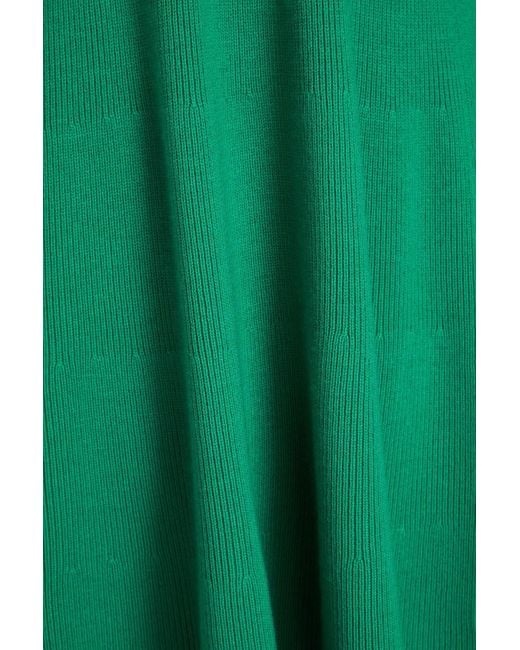 J.W. Anderson Green Scalloped Ribbed Merino Wool Dress