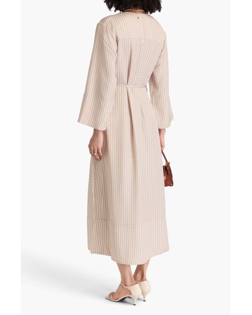 By Malene Birger Natural Manissa Printed Twill Maxi Wrap Dress
