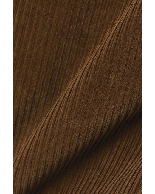 Adam Lippes Brown Cotton-blend Corduroy Flared Leg Pants