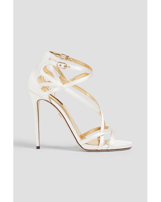 Dolce & Gabbana White Satin Sandals