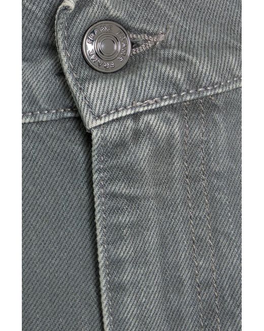 FRAME Gray The Cuffed Utility High-Rise Barrel-Leg Jeans