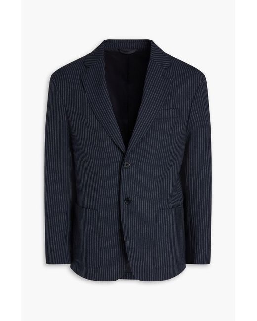 Officine Generale Blue Michel Pinstriped Wool Blazer for men