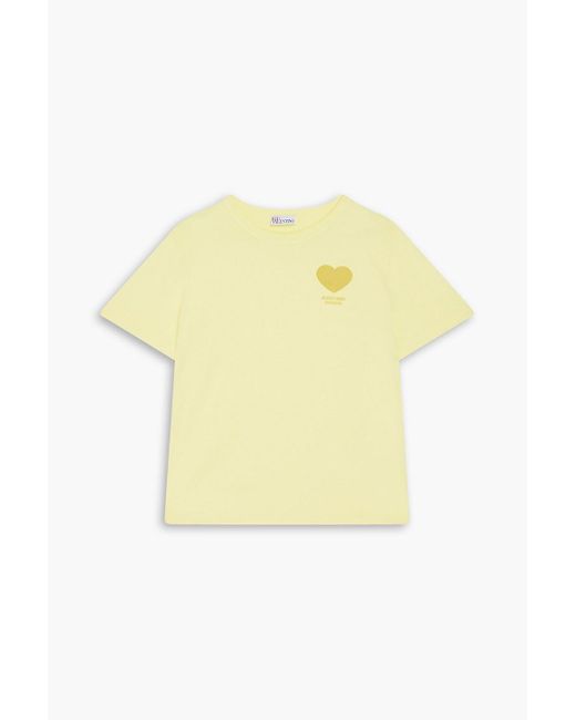 RED Valentino Yellow Printed Cotton-jersey T-shirt