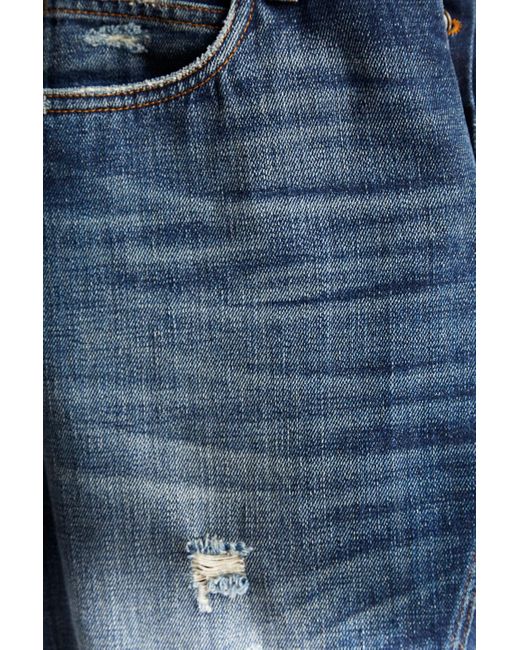 Dolce & Gabbana Blue Skinny-fit Distressed Denim Jeans for men