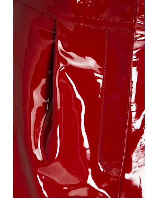 Valentino Garavani Red Patent-leather Shorts