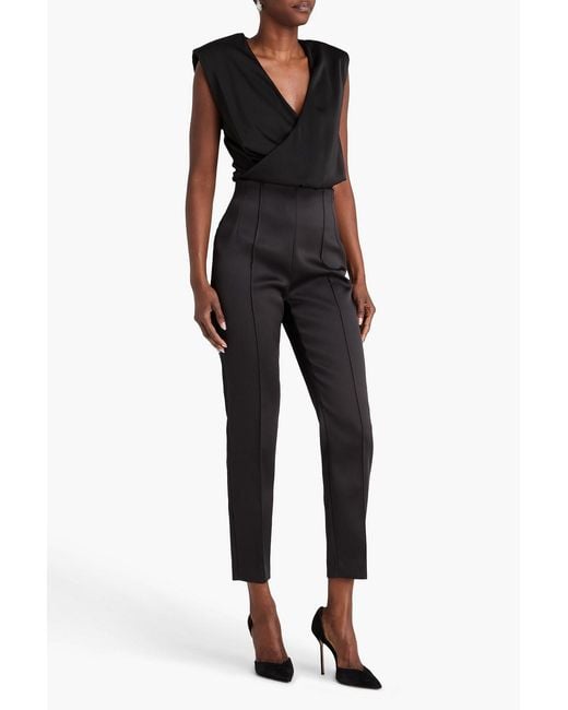 Wardrobe NYC Black Satin Straight-leg Pants