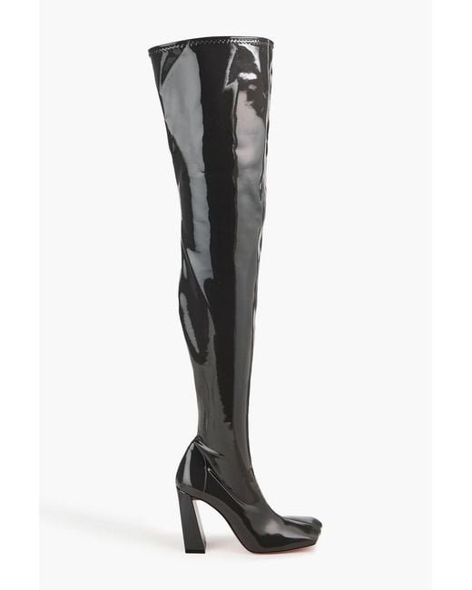 AMINA MUADDI Black Marines Thigh Boots