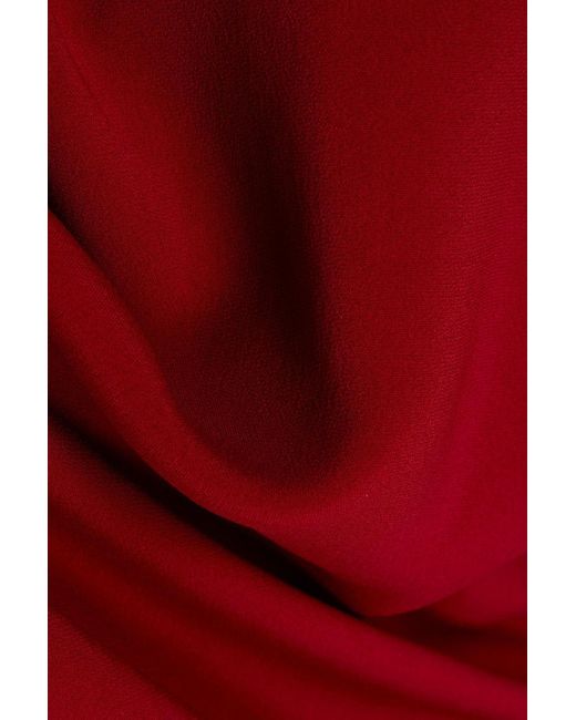Valentino Garavani Red Gathe Crepe Maxi Dress