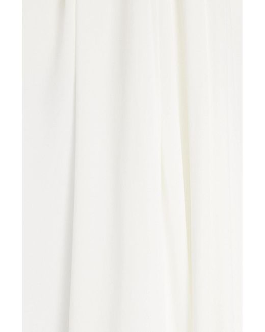 Jonathan Simkhai White Annelise Embellished Draped Stretch-crepe Halterneck Top