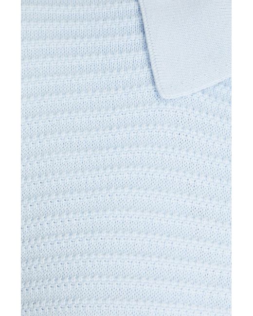 Giuliva Heritage Blue Siena Textured-cotton Polo Sweater