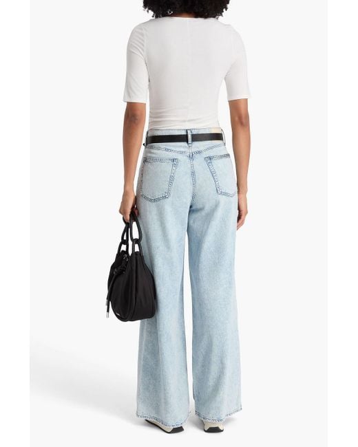 Rag & Bone Blue Sofie hoch sitzende jeans in acid-waschung mit weitem bein