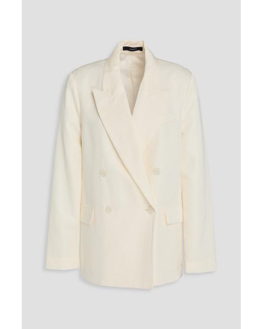 Joseph Natural Jaden Double-Breasted Silk And Cotton-Blend Blazer