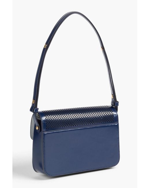 Tory Burch Blue Robinson Leather Shoulder Bag