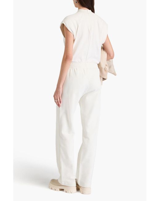 Helmut Lang White Track pants aus baumwollfrottee