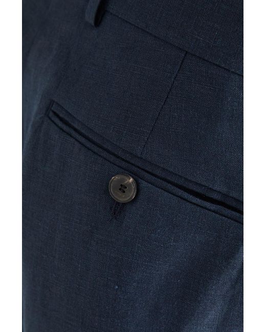 Sandro Blue Slim-fit Linen Suit Pants for men