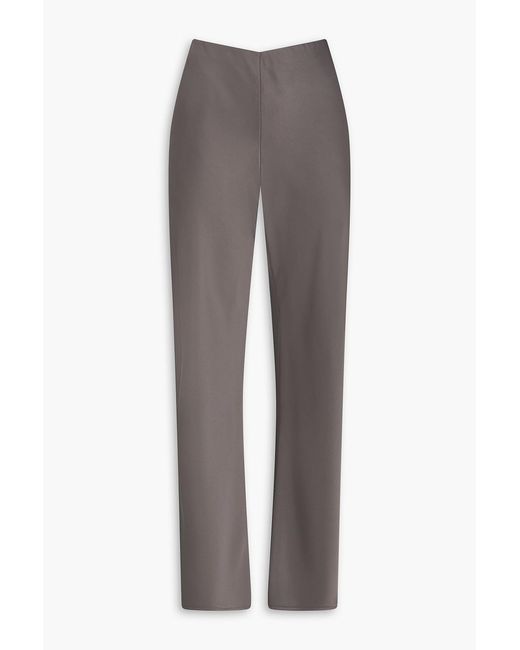 A.Emery Gray Myrna Satin Straight-Leg Pants