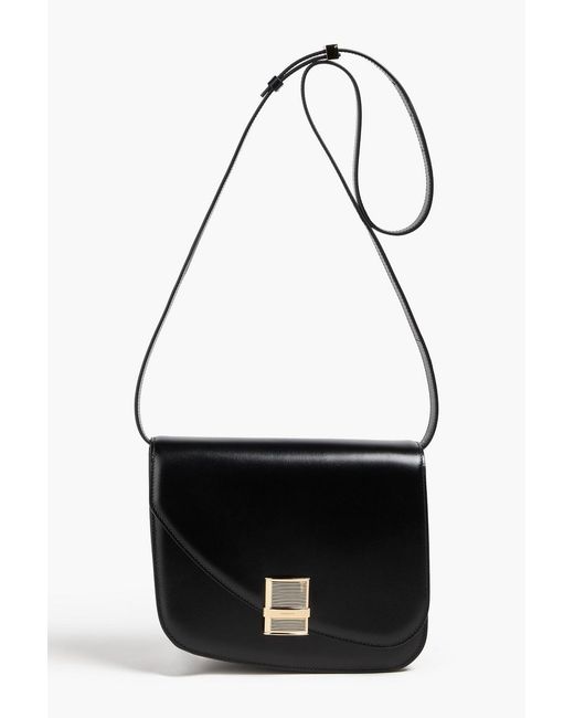 Ferragamo Black Fiamma Leather Cross-Body Bag