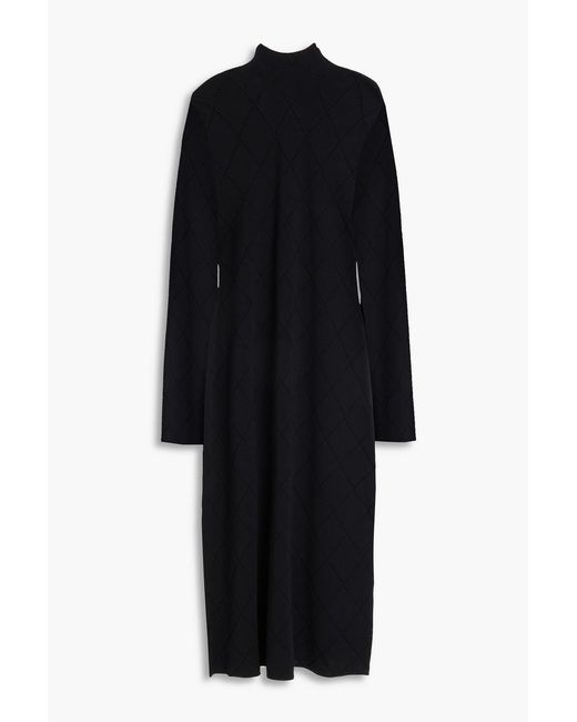 Proenza Schouler Black Pointelle-Knit Midi Dress