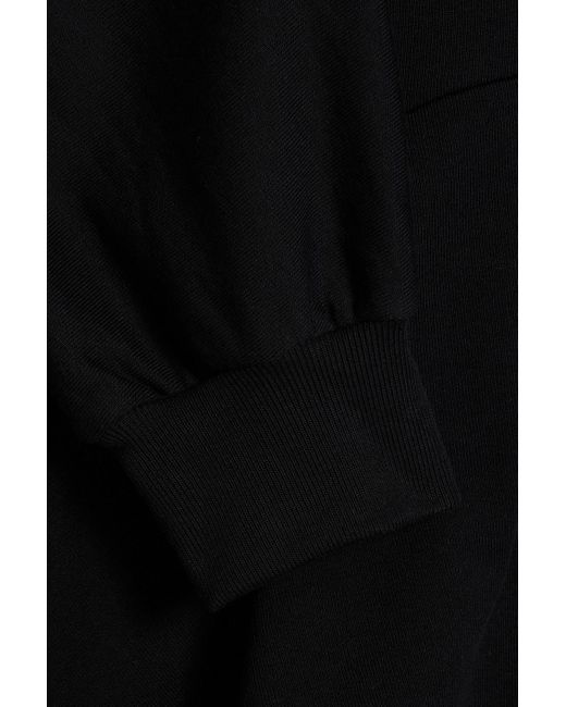 Dries Van Noten Black Asymmetric French Cotton-terry Dress