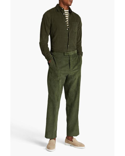 Officine Generale Green Benoit Slim-fit Cotton-corduroy Shirt for men